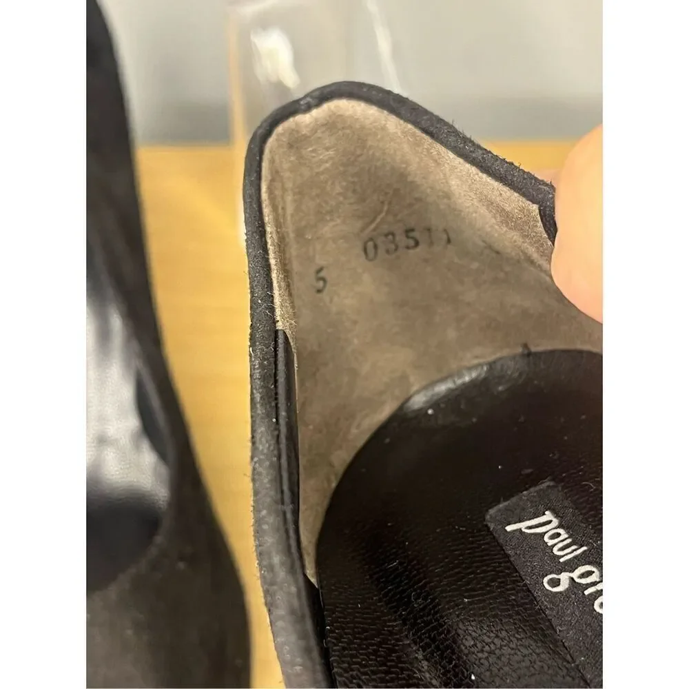 Paul Green Women's Slip-On Stiletto Heel Suede Lorah Pump Black‎ Size 7.5